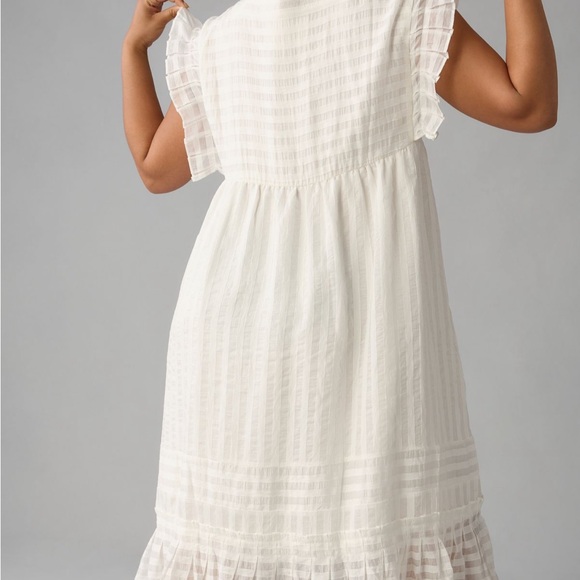 Anthropologie White V-Neck Dress size XL - Picture 7 of 10